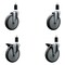 Service Caster 6'' Thermoplastic Rubber Wheel Swivel 1-3/8'' Expanding Stem Caster Set 2 Brakes, 4PK SCC-EX20S614-TPRB-2-PLB-2-138 - alternate 1